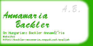 annamaria backler business card